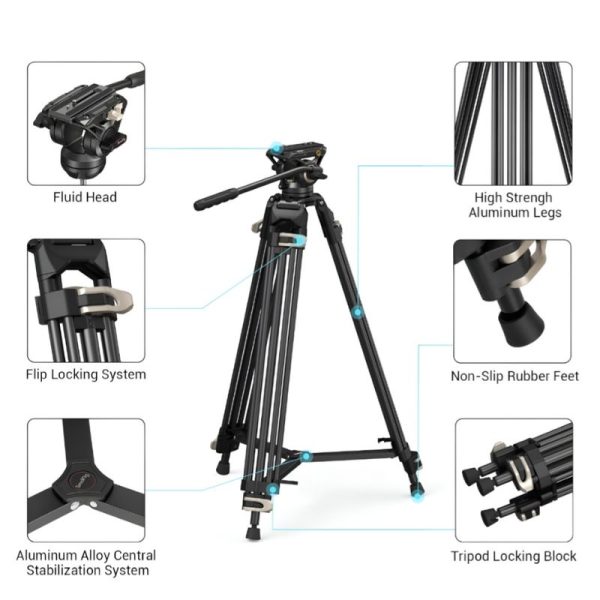 TRIPODE SMALLRIG PARA VIDEO - MAX 8KG - 1,86MTS AD-01 3751B - Image 2