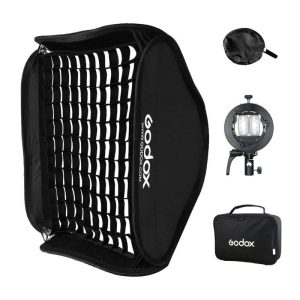 SOPORTE PARA FLASH GODOX S2 MONTURA BOWENS + SOFTBOX 60X60CM