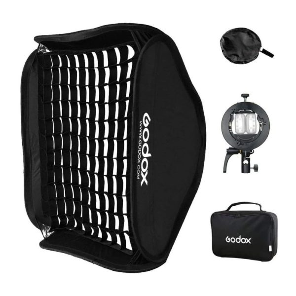 SOPORTE PARA FLASH GODOX S2 MONTURA BOWENS + SOFTBOX 60X60CM